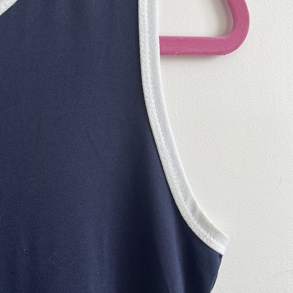 VINTAGE ALGO NAVY BLUE MAXI SLEEVELESS DRESS WOMEN SIZE 10 - Picture 2 of 6